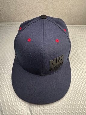 Nixon Baseball Cap Black Gray Flat Size 7 1/4-75/8